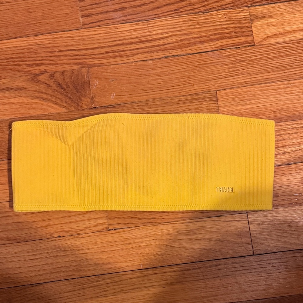 Yellow Ribbed Bathing Suit Top